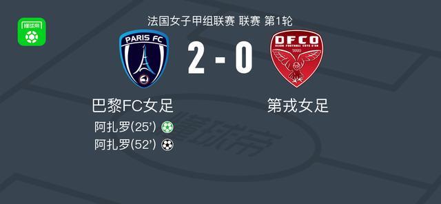 最新赛程-巴黎FC女足2-0第戎女足，阿扎罗独中两元
